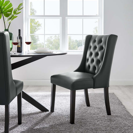 Baronet Button Tufted Vegan Leather Dining Chair - BUILDMYPLACE