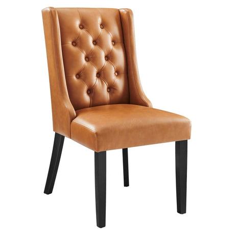 Baronet Button Tufted Vegan Leather Dining Chair - BUILDMYPLACE
