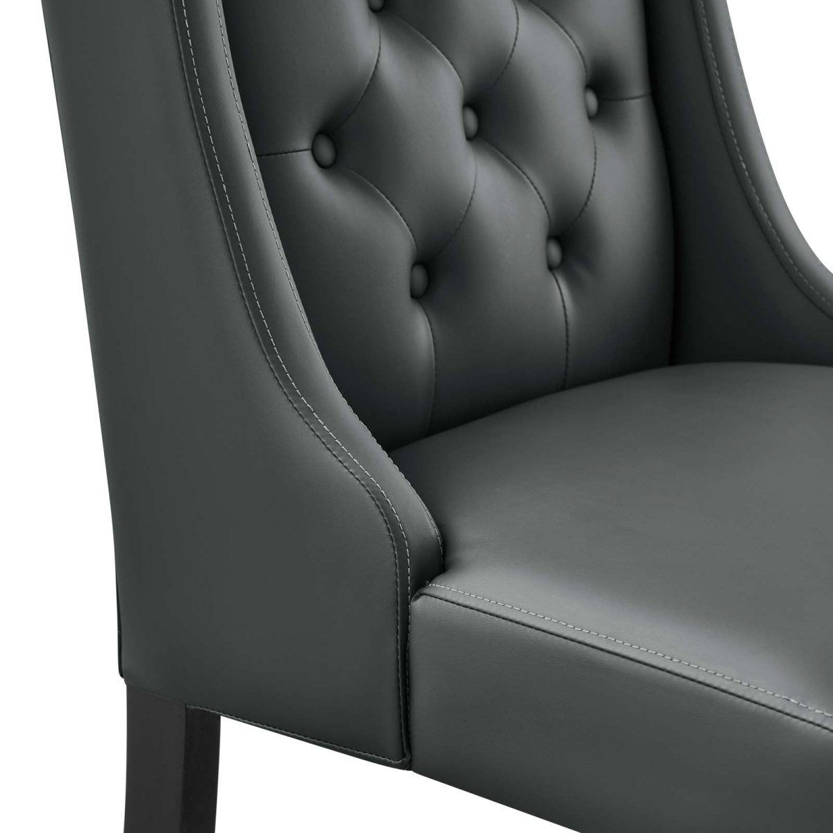 Baronet Button Tufted Vegan Leather Dining Chair - BUILDMYPLACE