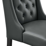Baronet Button Tufted Vegan Leather Dining Chair - BUILDMYPLACE