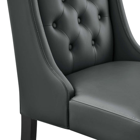 Baronet Button Tufted Vegan Leather Dining Chair - BUILDMYPLACE