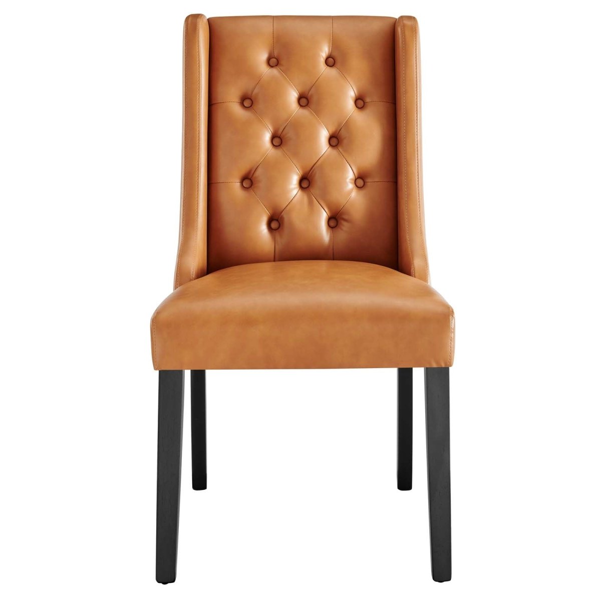 Baronet Button Tufted Vegan Leather Dining Chair - BUILDMYPLACE
