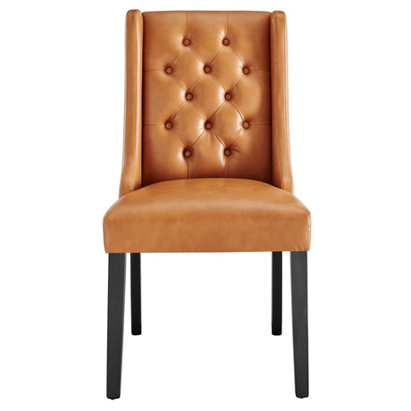 Baronet Button Tufted Vegan Leather Dining Chair - BUILDMYPLACE