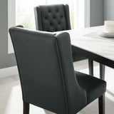 Baronet Button Tufted Vegan Leather Dining Chair - BUILDMYPLACE