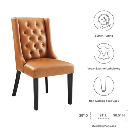 Baronet Button Tufted Vegan Leather Dining Chair - BUILDMYPLACE