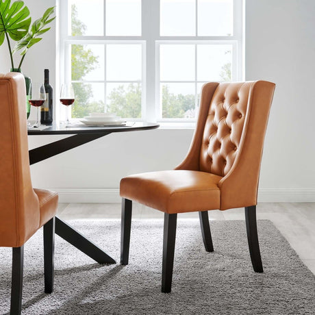 Baronet Button Tufted Vegan Leather Dining Chair - BUILDMYPLACE