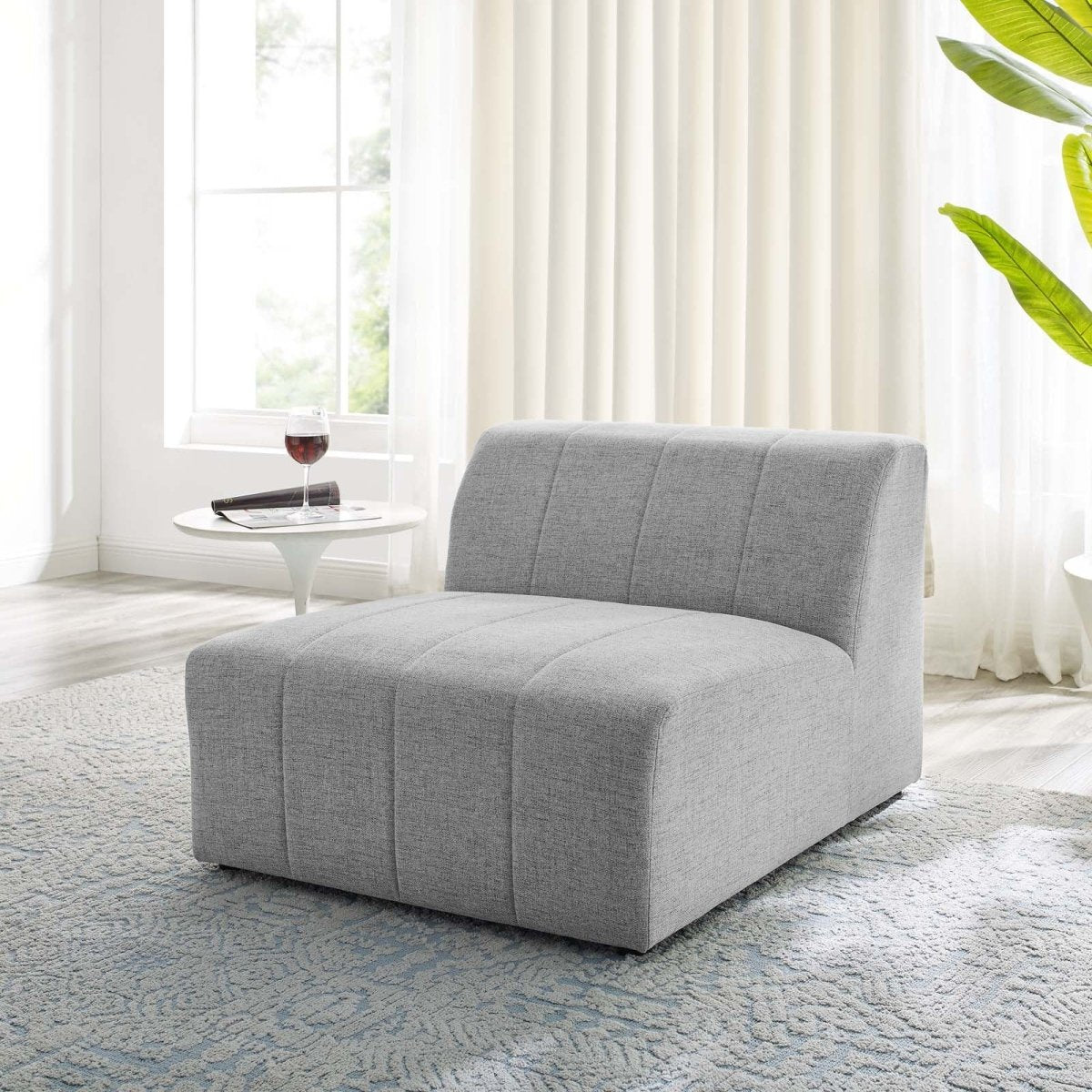 Bartlett Upholstered Fabric Armless Chair - BUILDMYPLACE