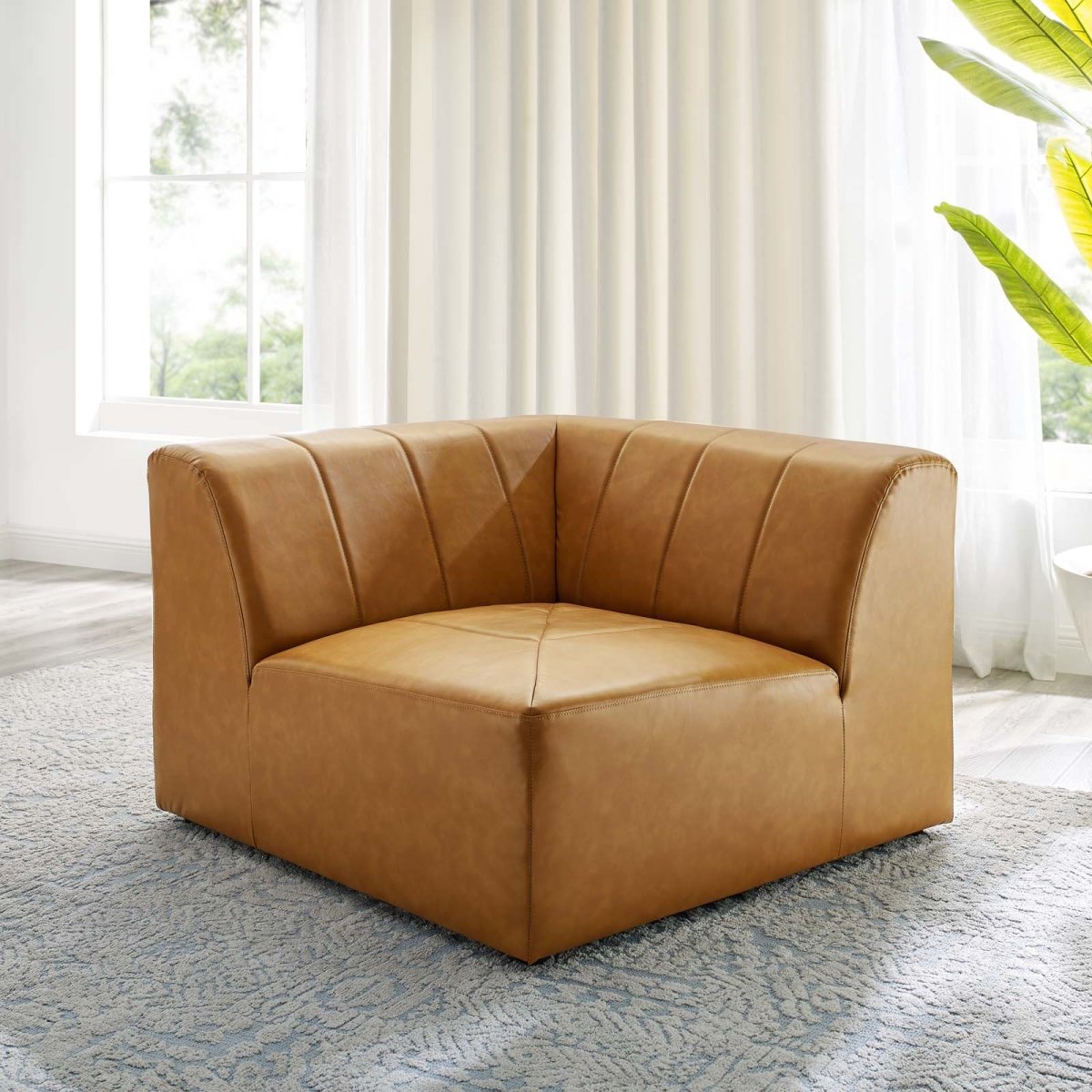 Bartlett Vegan Leather Corner Chair - BUILDMYPLACE