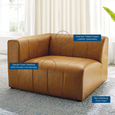 Bartlett Vegan Leather Left - Arm Chair - BUILDMYPLACE