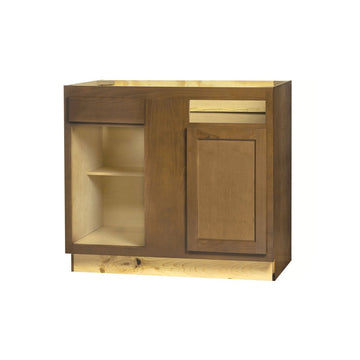 Base Corner Cabinet - Warmwood Shaker - 39 Inch W x 34.5 Inch H x 24 Inch D