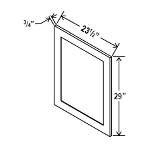 Base Decorative Door Panel - 23 1/2W x 29H - Aria White Shaker - RTA - BUILDMYPLACE