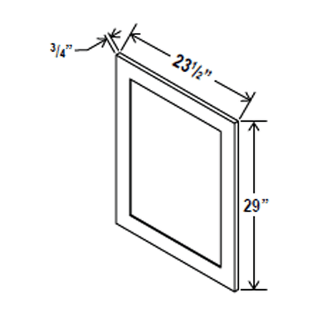 Base Decorative Door Panel - 23 1/2"W x 29"H x 3/4"D - Aspen White - RTA - BUILDMYPLACE