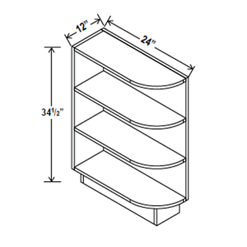 Base End Shelf Cabinet - 12W x 34-1/2H x 24D - Aria Shaker Espresso