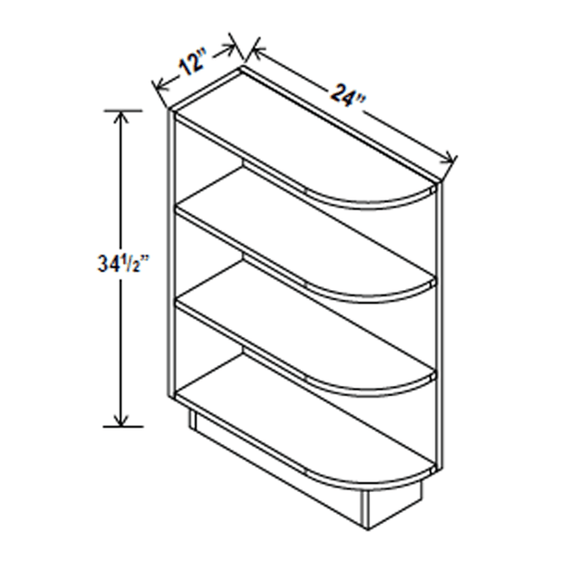 Base End Shelf Cabinet - 12W x 34 - 1/2H x 24D - Aria Shaker Espresso - BUILDMYPLACE