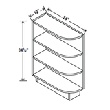 Base End Shelf Cabinet - 12W x 34 - 1/2H x 24D - Aria Shaker Espresso - RTA - BUILDMYPLACE