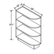 Base End Shelf Cabinet - 12W x 34 - 1/2H x 24D - Aspen Charcoal Grey - BUILDMYPLACE