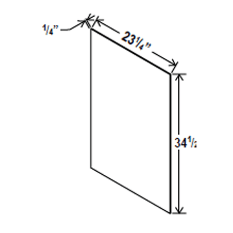 Base Skin Veneer Panel - 23 1/4W x 34 1/2H x 1/4D - Aria Shaker Espresso - BUILDMYPLACE