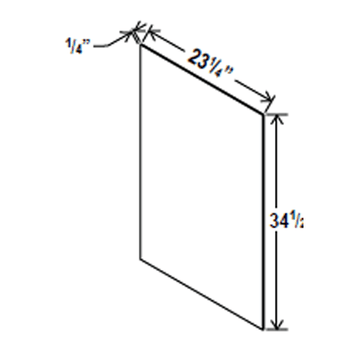 Base Skin Veneer Panel - 23 1/4W x 34 1/2H x 1/4D - Aspen White