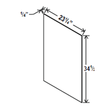 Base Skin Veneer Panel - 23 1/4W x 34 1/2H x 1/4D - Blue Shaker Cabinet - BUILDMYPLACE