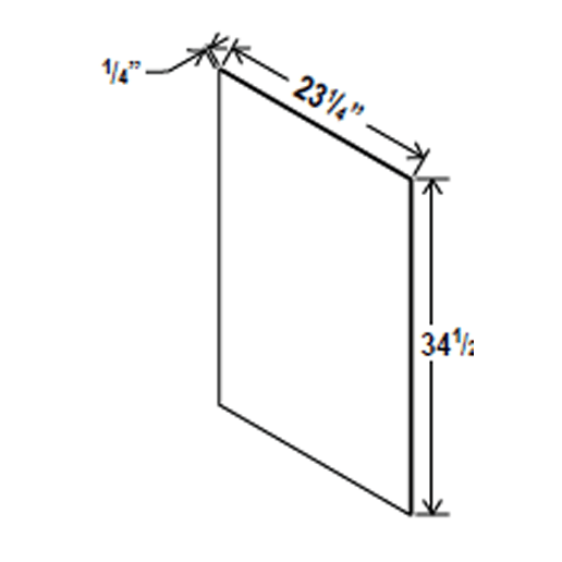 Base Skin Veneer Panel - 23 1/4W x 34 1/2H x 1/4D - Blue Shaker Cabinet - RTA - BUILDMYPLACE