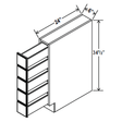 Base Spice Drawer - 6W x 34 1/2H x 24D - 5DRW - Aria Shaker Espresso - BUILDMYPLACE