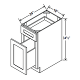 Base Waste Basket - 18 x 34 1/2 x 24 - Aria Shaker Espresso - BUILDMYPLACE