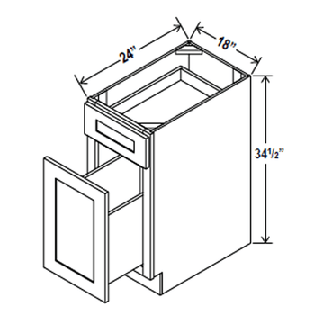 Base Waste Basket - 18 x 34 1/2 x 24 - Aria Shaker Espresso