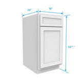 Base Waste Basket - 18 x 34 1/2 x 24 - Aria White Shaker - RTA - BUILDMYPLACE