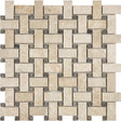 Basketweave Allure Crema Polished Marble Mosaic - BUILDMYPLACE