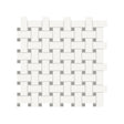 Basketweave Canvas White W/ Dot Soho Cement Chic Matte Glazed Porcelain Mosaic - BUILDMYPLACE