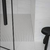 Basketweave Canvas White W/ Dot Soho Retro Black Matte Glazed Porcelain Mosaic - BUILDMYPLACE