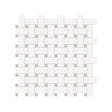 Basketweave Canvas White W/ Dot Soho Soft Sage Matte Glazed Porcelain Mosaic - BUILDMYPLACE