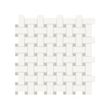 Basketweave Canvas White W/ Dot Soho Soft Sage Matte Glazed Porcelain Mosaic - BUILDMYPLACE
