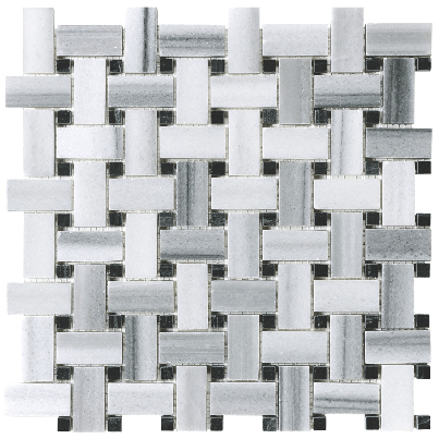 Basketweave Fluid Polished Marble Mosaic - BUILDMYPLACE