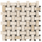 Basketweave Impero Reale Polished Marble Mosaic - BUILDMYPLACE