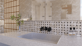 Basketweave Ivory Filled & Honed Travertine Mosaic - BUILDMYPLACE