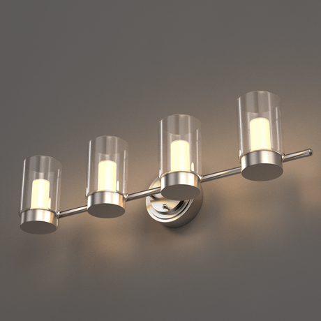 Bathroom Light Fixtures, 4000K, Dimmable, Brushed Nickel Finish, Wall Mount, Damp Location, Vanity Lighting - BUILDMYPLACE