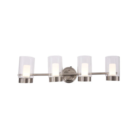 Bathroom Light Fixtures, 4000K, Dimmable, Brushed Nickel Finish, Wall Mount, Damp Location, Vanity Lighting - BUILDMYPLACE