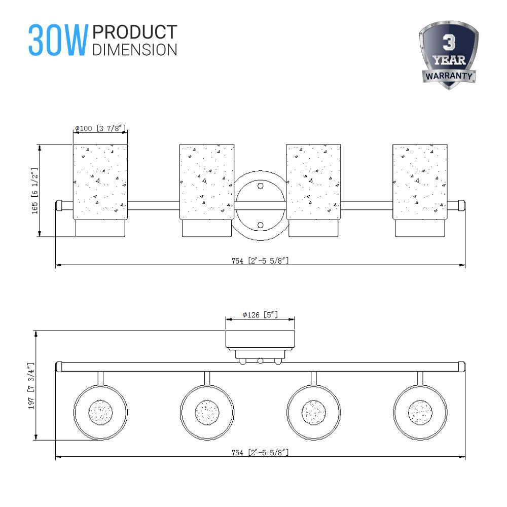 Bathroom Light Fixtures, 4000K, Dimmable, Brushed Nickel Finish, Wall Mount, Damp Location, Vanity Lighting - BUILDMYPLACE