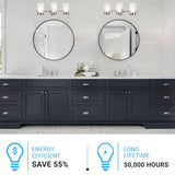 Bathroom Light Fixtures, 4000K, Dimmable, Brushed Nickel Finish, Wall Mount, Damp Location, Vanity Lighting - BUILDMYPLACE