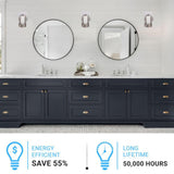 Bathroom Light Fixtures, 4000K, Dimmable, Brushed Nickel Finish, Wall Mount, Damp Location, Vanity Lighting - BUILDMYPLACE