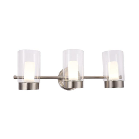 Bathroom Light Fixtures, 4000K, Dimmable, Brushed Nickel Finish, Wall Mount, Damp Location, Vanity Lighting - BUILDMYPLACE