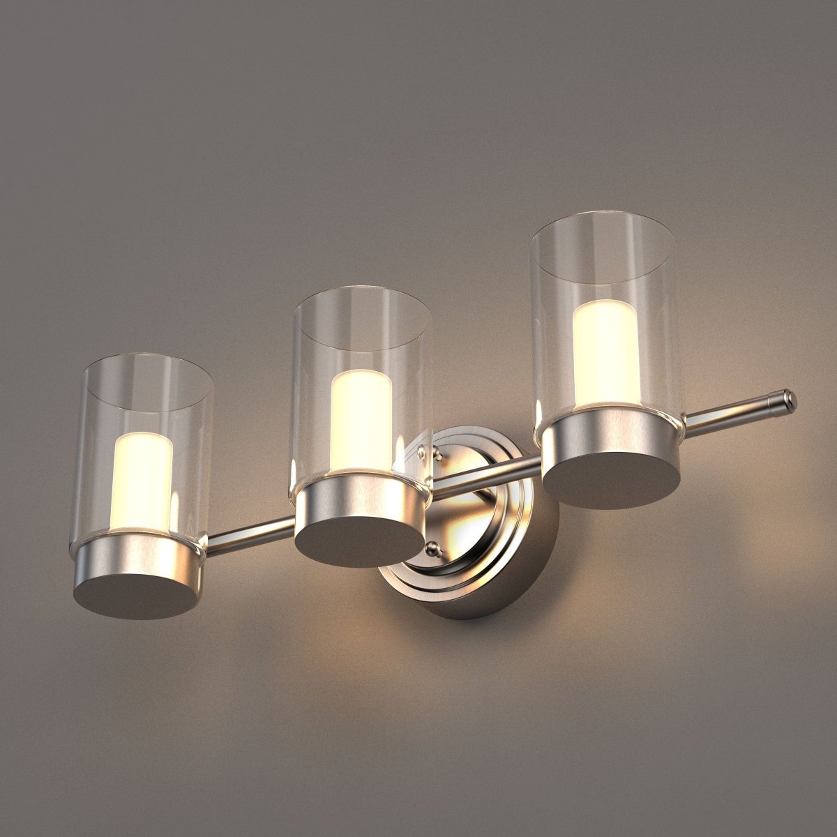 Bathroom Light Fixtures, 4000K, Dimmable, Brushed Nickel Finish, Wall Mount, Damp Location, Vanity Lighting - BUILDMYPLACE