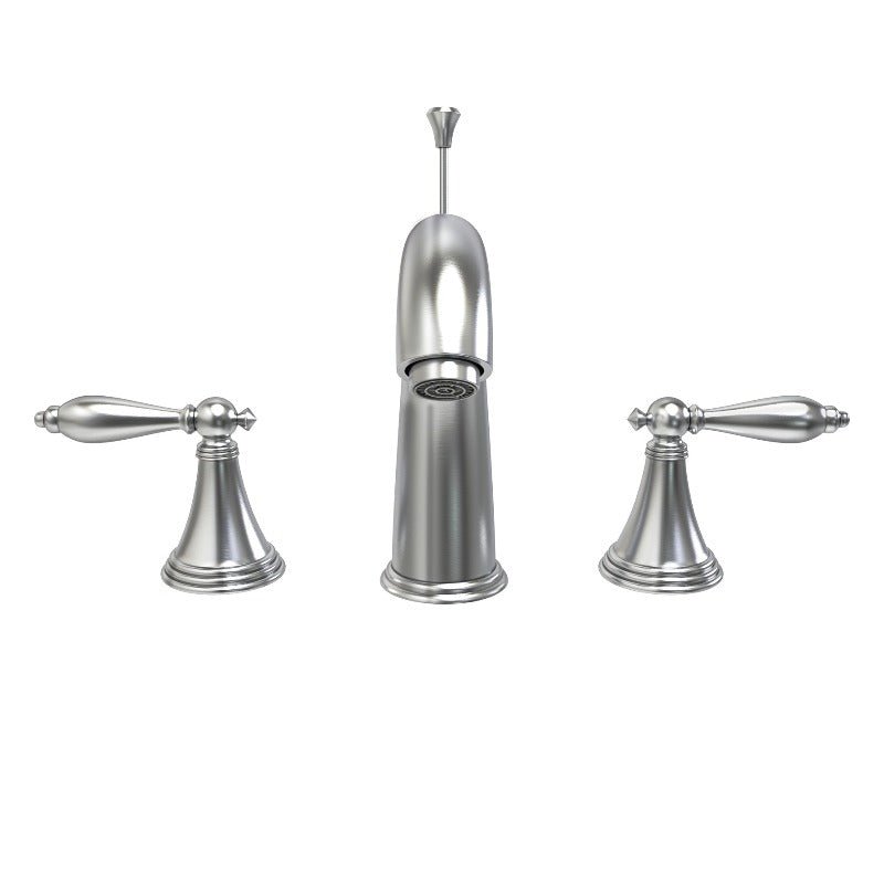 Bathroom Sink Faucet With Lift, Chrome Mid - arc Widespread - BUILDMYPLACE