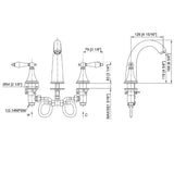 Bathroom Sink Faucet With Lift, Chrome Mid - arc Widespread - BUILDMYPLACE