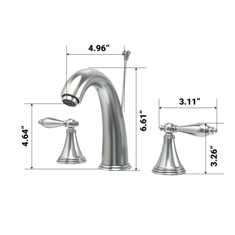 Bathroom Sink Faucet With Lift, Chrome Mid - arc Widespread - BUILDMYPLACE