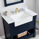 Bathroom Vanity in Navy Blue With Sink - Premium Farmington Family