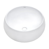 Bathroom Vessel Sink Round White Circular Above Counter Porcelain Ceramic - BUILDMYPLACE