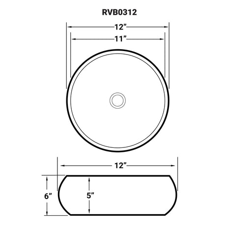 Bathroom Vessel Sink Round White Circular Above Counter Porcelain Ceramic - BUILDMYPLACE