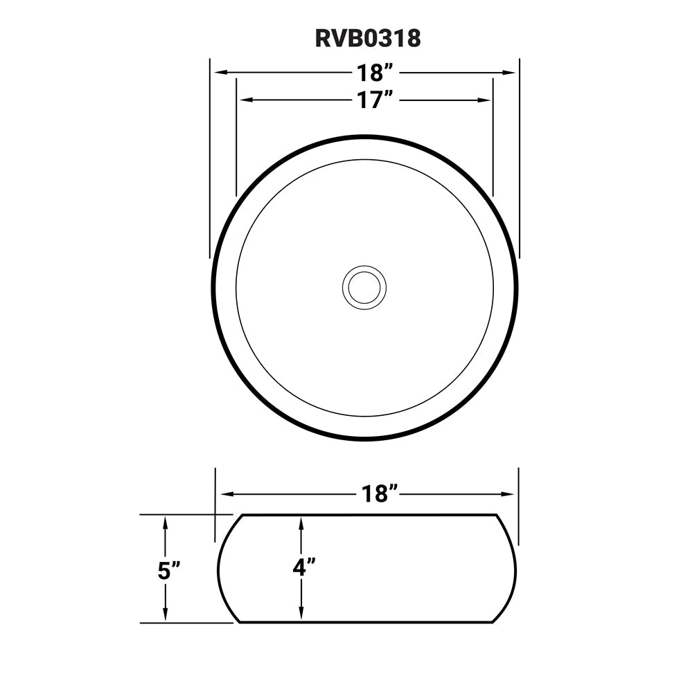 Bathroom Vessel Sink Round White Circular Above Counter Porcelain Ceramic - BUILDMYPLACE